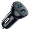 Зарядное устройство Choetech car 2хUSB-A 36W QC black (C0051-BK) изображение 2