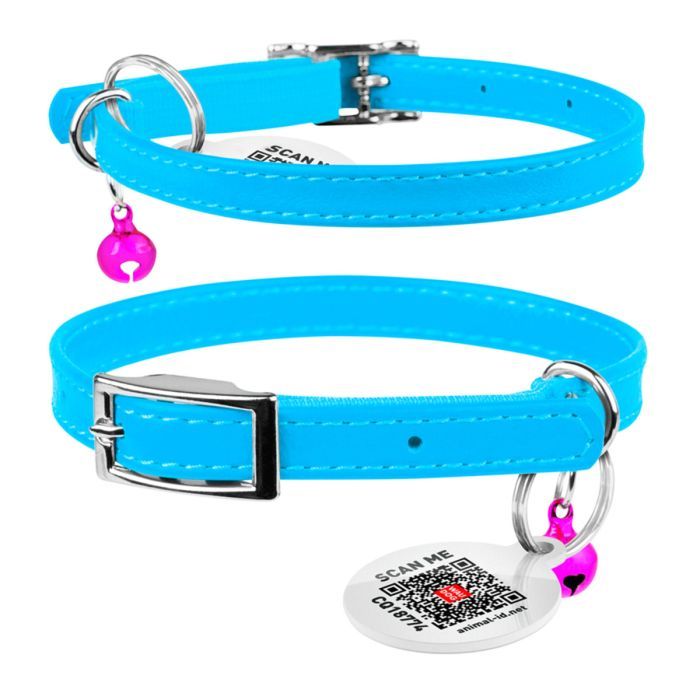 Ошейник для животных WAUDOG Glamour с QR паспортом Д 17-20 см красный (32753) изображение 4