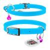 Ошейник для животных WAUDOG Glamour с QR паспортом Д 17-20 см голубой (32752) изображение 4