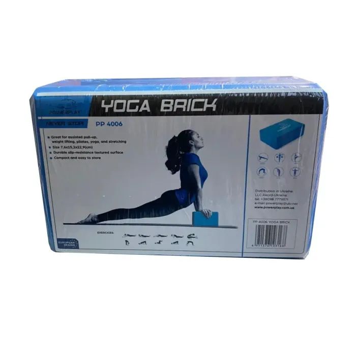 Блок для йоги PowerPlay 4006 Yoga Brick Синий (PP_4006_Blue_Yoga_Brick) изображение 3