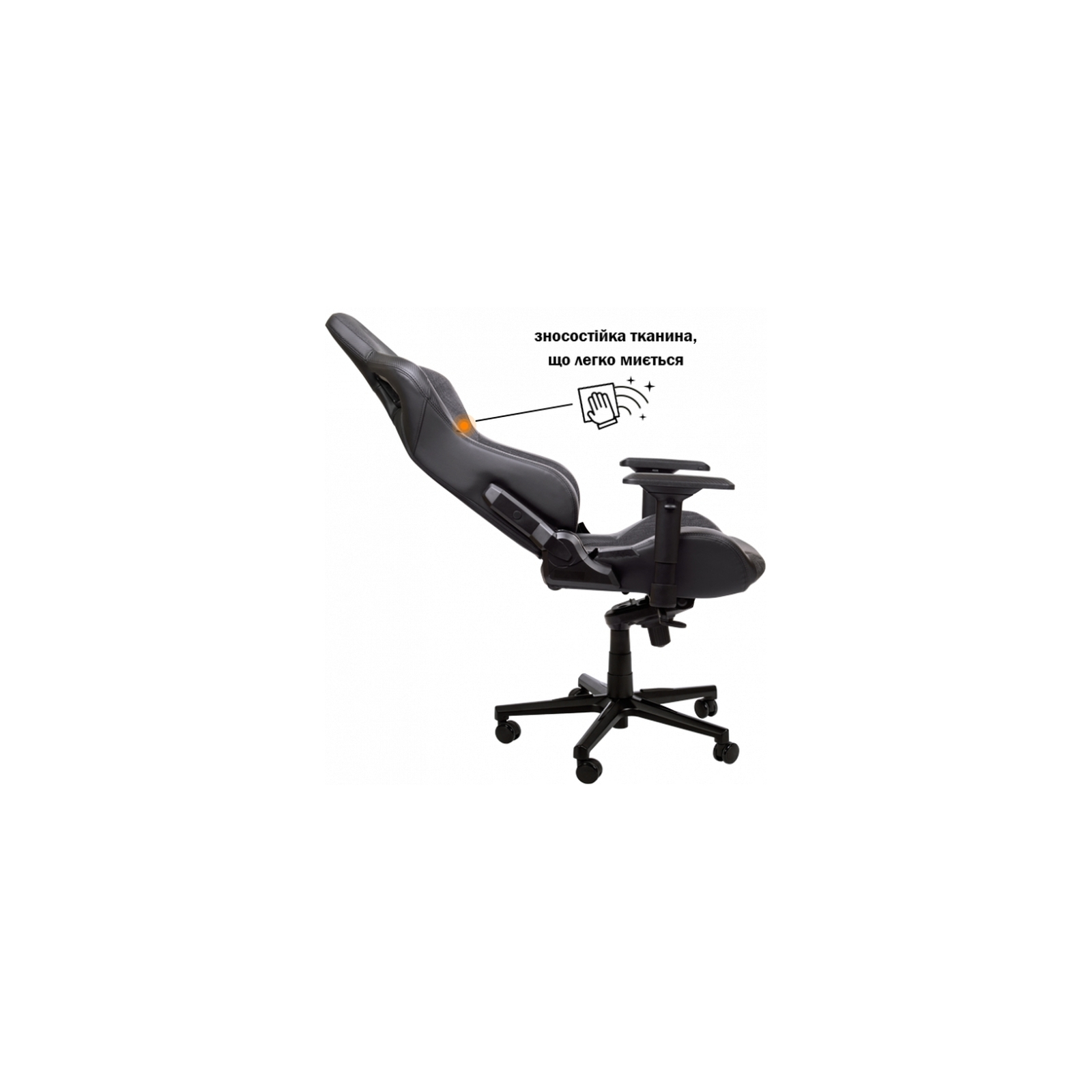 Крісло ігрове GT Racer X-8005 Dark Gray/Black Suede зображення 4