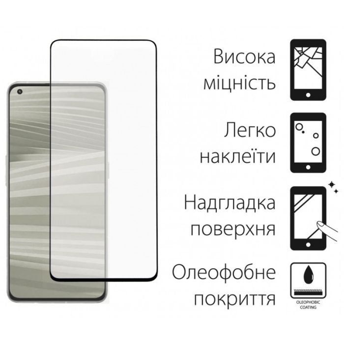 Скло захисне Dengos Full Glue Realme GT 2 Pro (black) (TGFG-299) зображення 2