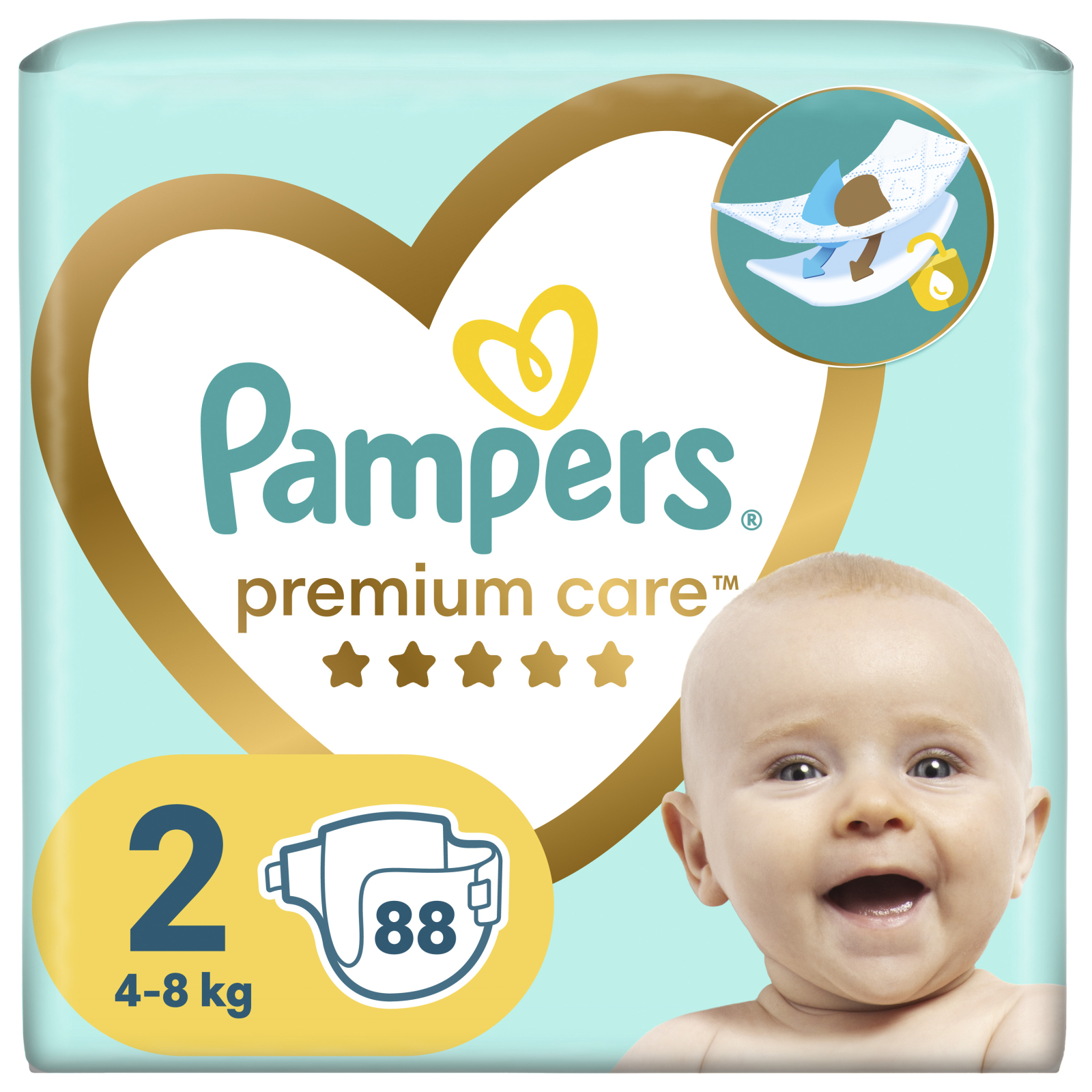 Підгузки Pampers Premium Care Розмір 2 (4-8 кг) 136 шт (8006540855812)