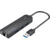Концентратор Vention USB 3.0 to 3хUSB 3.0/RJ45 Gigabit black (CHNBB)