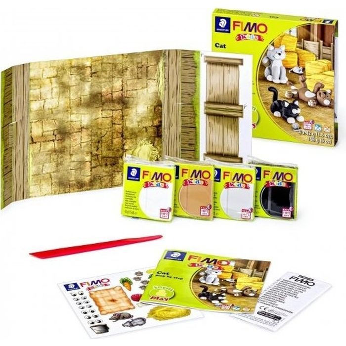 Набор для творчества Fimo Kids Котики 4 цветных 42 г (4007817032596) изображение 3