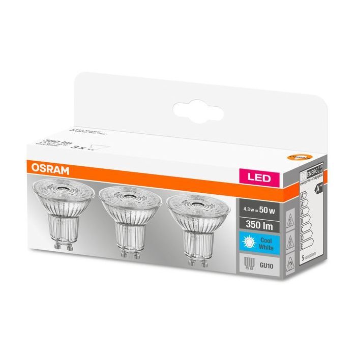 Лампочка Osram Набір 3шт LED PAR16 4.3W (350Lm) 4000К GU10 (4058075818415) зображення 2