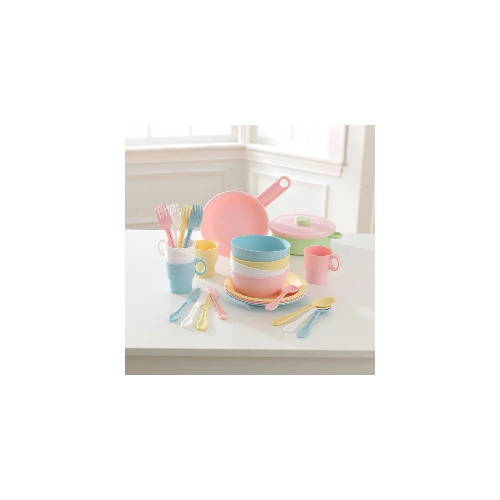 Игровой набор KidKraft набор детской посуды Пастель 27 предметов (63027) изображение 3