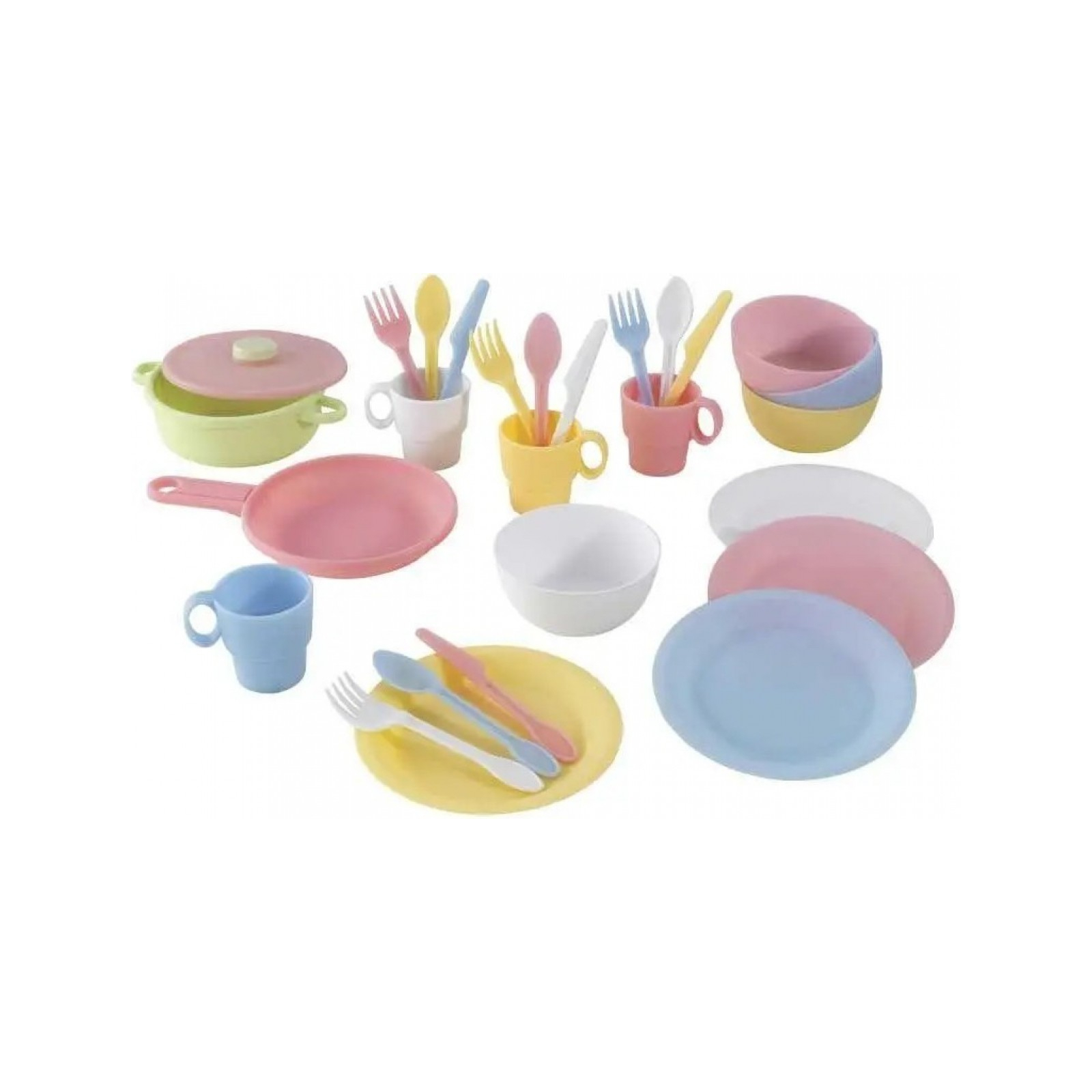 Игровой набор KidKraft набор детской посуды Пастель 27 предметов (63027)