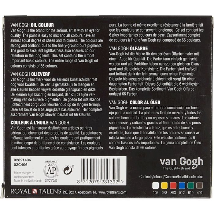 Масляные краски Royal Talens Van Gogh Starter set 6 цветов 20 мл (8712079231392) изображение 4