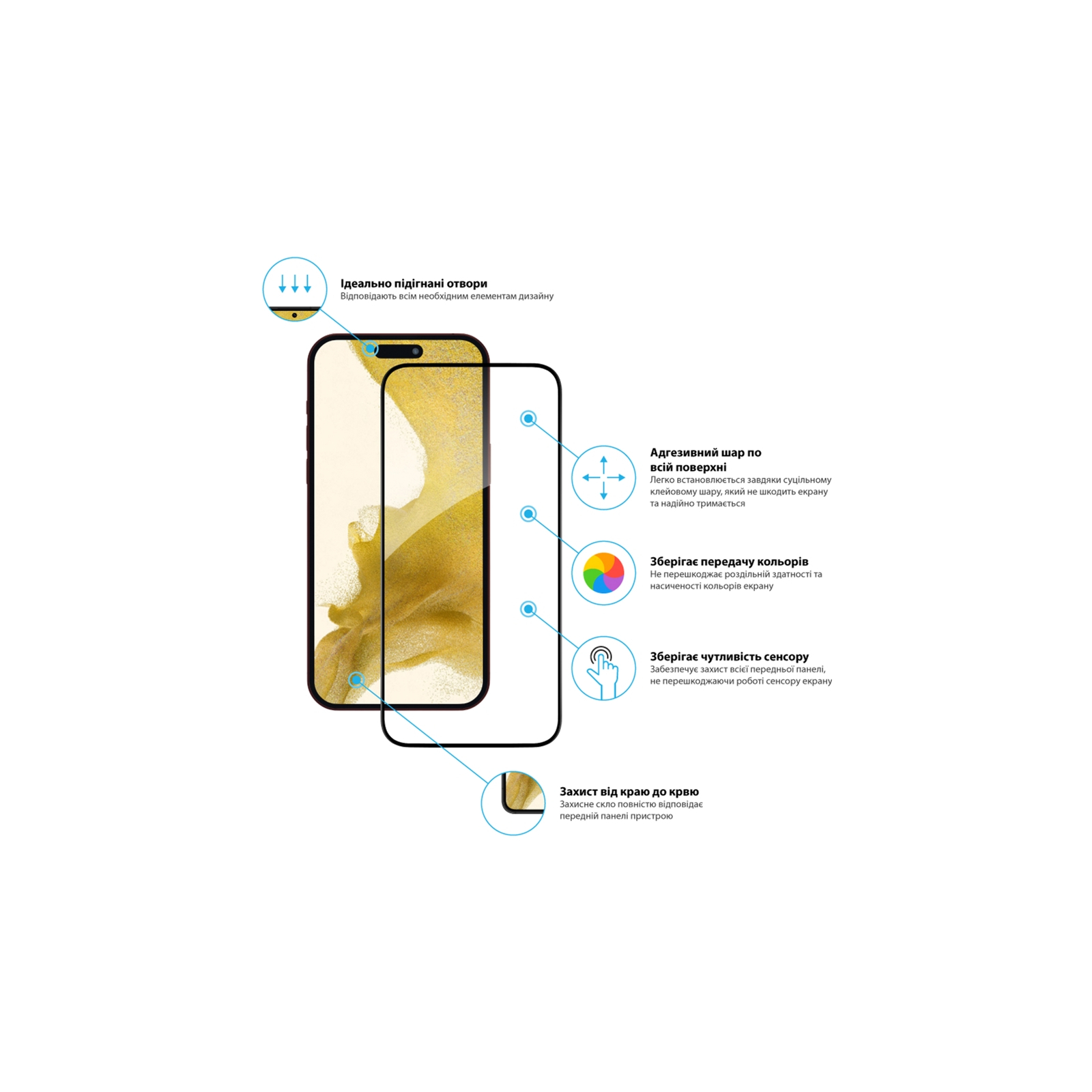 Стекло защитное Global Full Glue Apple iPhone 15 Pro Max (1283126575433) изображение 3