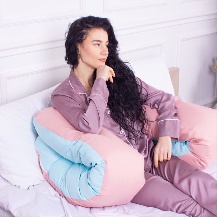 Подушка MirSon для вагітних і відпочинку Eco Line №8016 U-подібна Dusty Rose (2200006178415) зображення 4