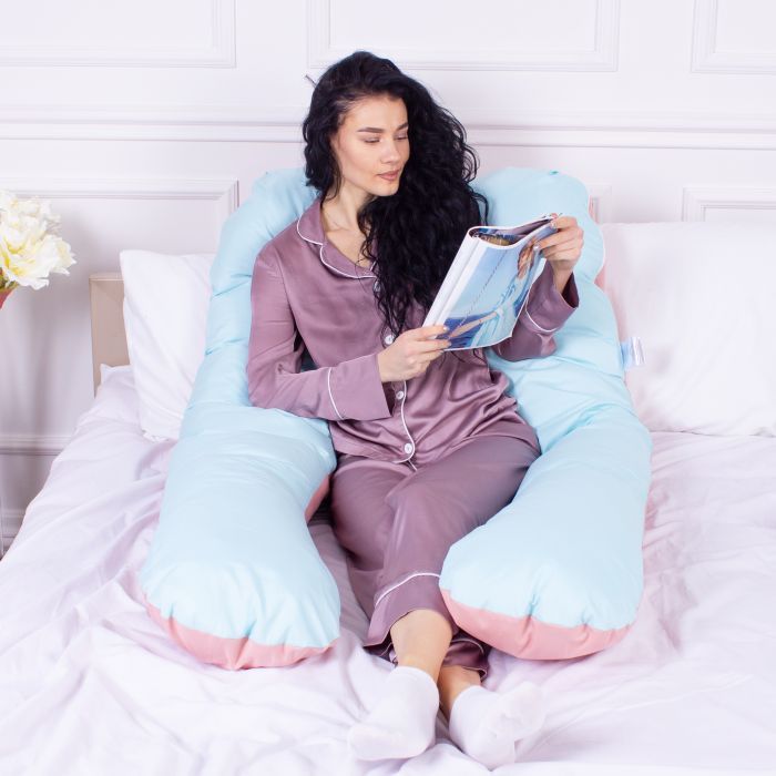 Подушка MirSon для вагітних і відпочинку Eco Line №8016 U-подібна Dusty Rose (2200006178415) зображення 6