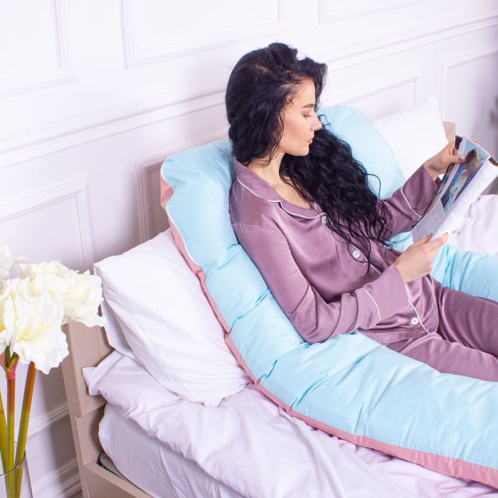 Подушка MirSon для вагітних і відпочинку Eco Line №8016 U-подібна Dusty Rose (2200006178415) зображення 7