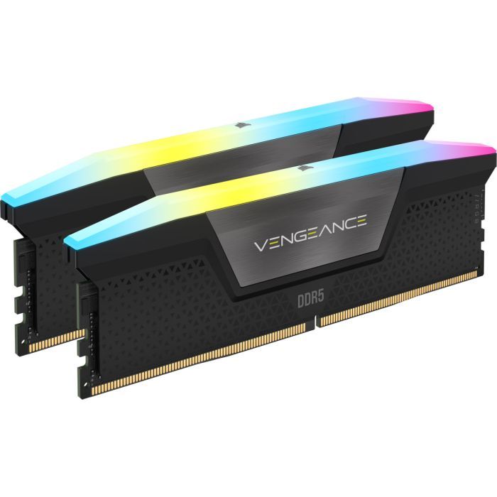 Модуль пам'яті для комп'ютера DDR5 32GB (2x16GB) 6400 MHz Vengeance RGB Black Corsair (CMH32GX5M2B6400C36) зображення 2