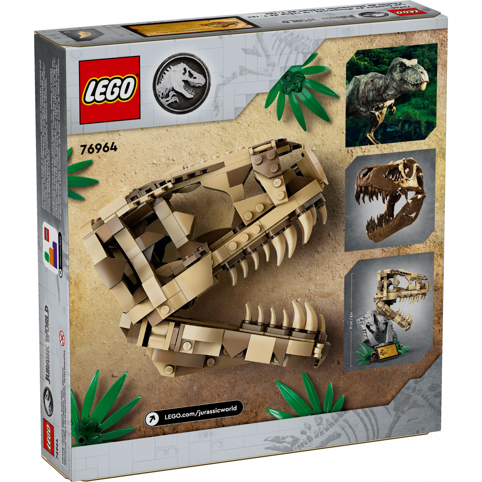 Конструктор LEGO Jurassic World Скамʼянілості динозаврів: череп тиранозавра 577 деталей (76964) зображення 6