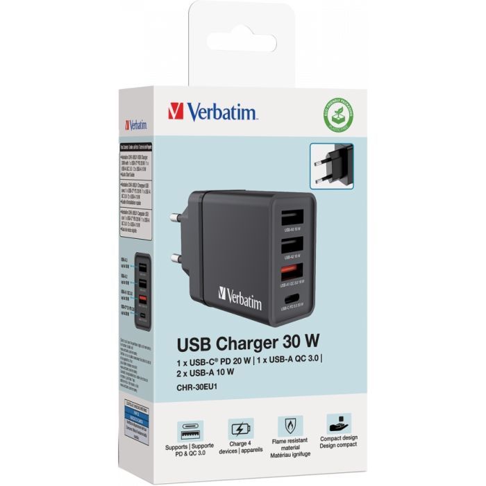 Зарядний пристрій Verbatim USB 30W PD3.0 4-ports white (49701) зображення 7