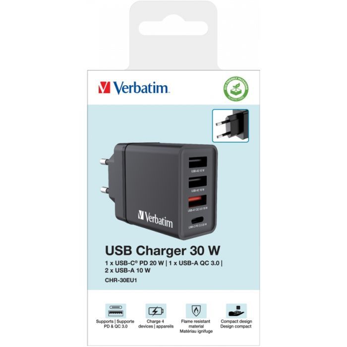 Зарядний пристрій Verbatim USB 30W PD3.0 4-ports white (49701) зображення 8