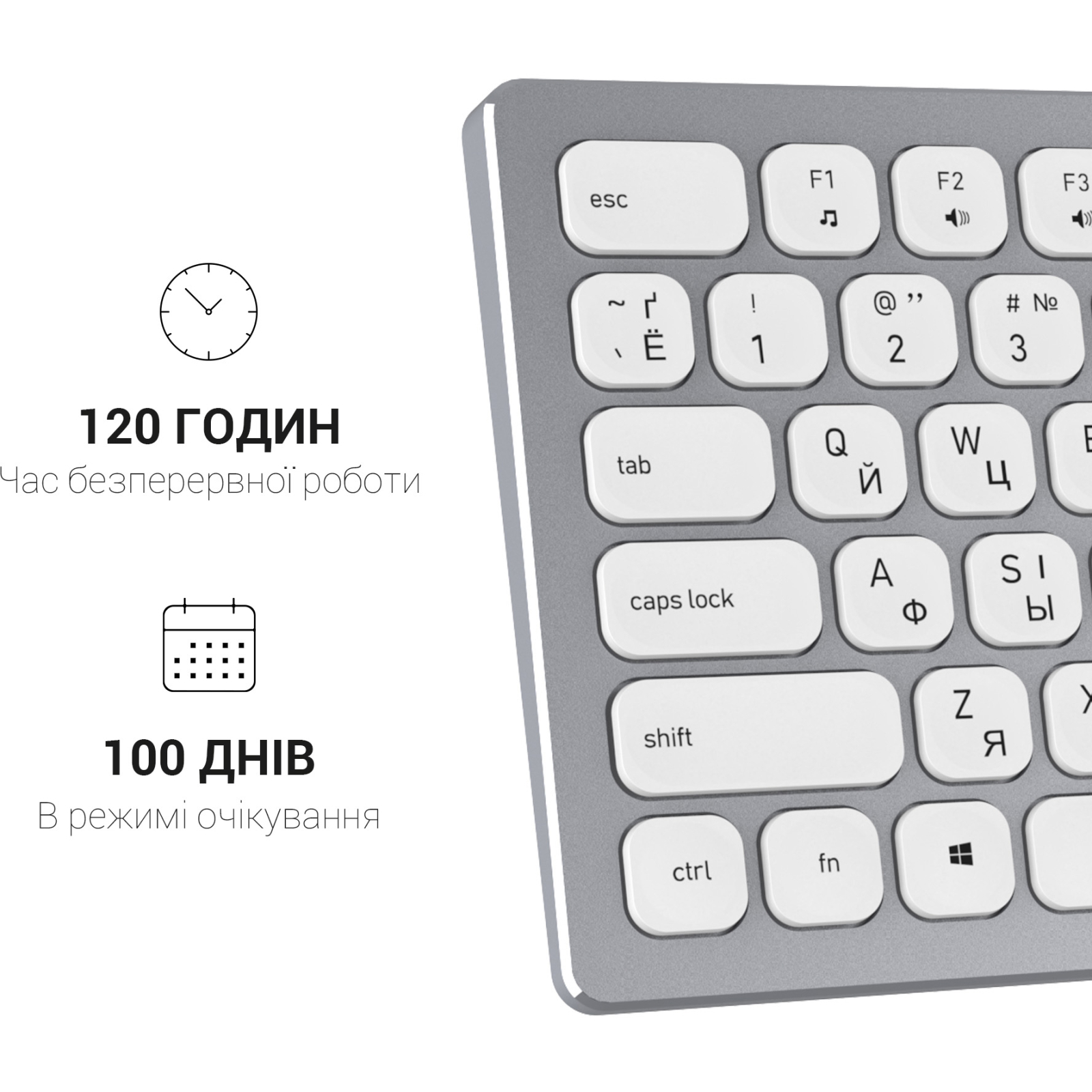Клавіатура OfficePro SK1550 Wireless White (SK1550W) зображення 11