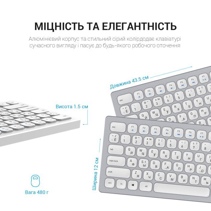 Клавиатура OfficePro SK1550 Wireless Black (SK1550B) изображение 6