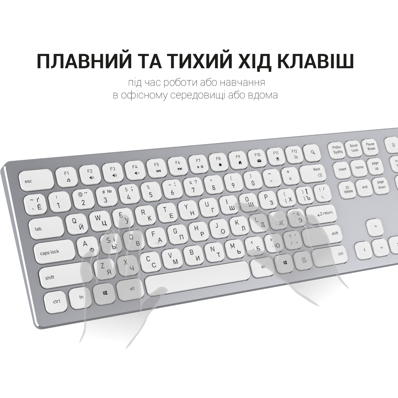 Клавіатура OfficePro SK1550 Wireless White (SK1550W) зображення 8