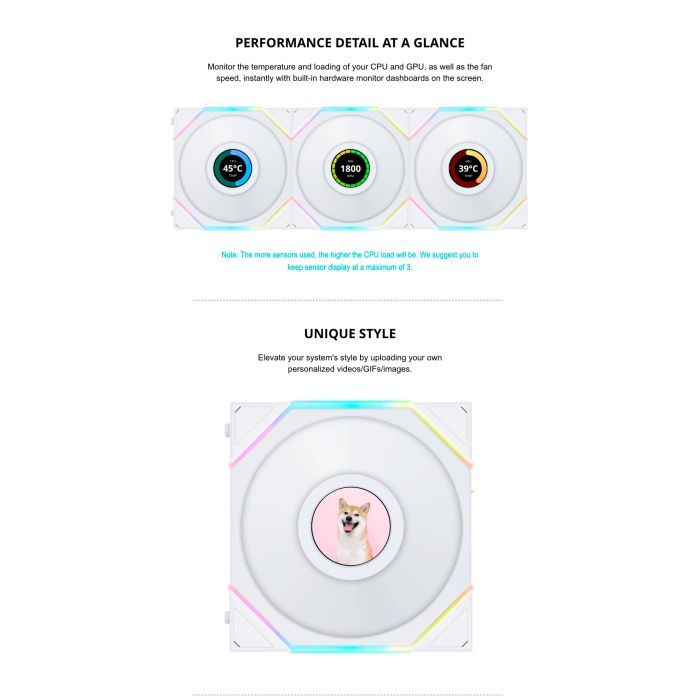 Кулер для корпуса Lian Li Reverse TL LCD 120-1, Black Cooler (G99.12RTLLCD1B.00) изображение 11