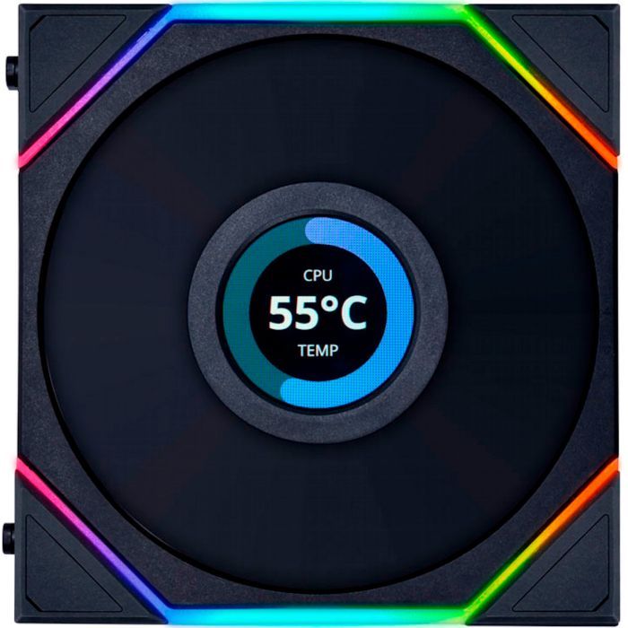 Кулер для корпуса Lian Li Reverse TL LCD 120-1, Black Cooler (G99.12RTLLCD1B.00) изображение 3