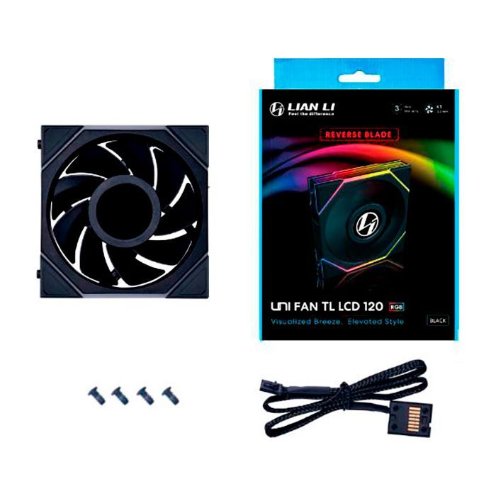 Кулер для корпуса Lian Li Reverse TL LCD 120-1, Black Cooler (G99.12RTLLCD1B.00) изображение 6