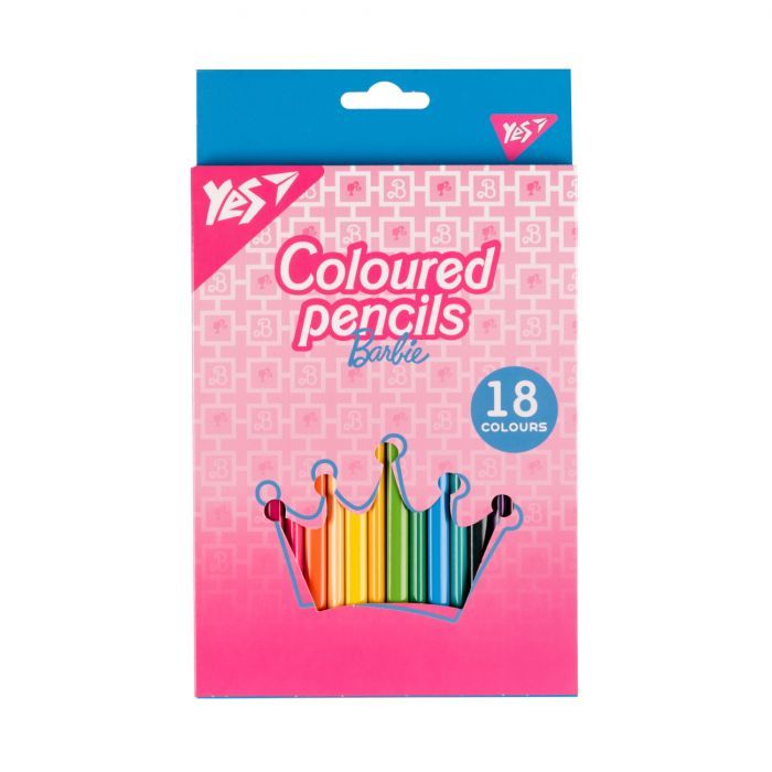 Олівці кольорові Yes 18 кольорів Barbie рожевий (290735)