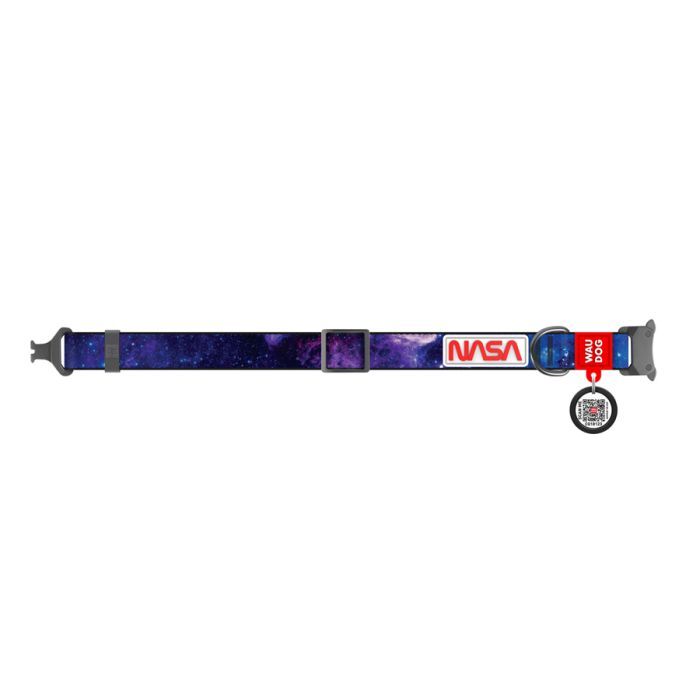 Ошейник для животных WAUDOG Nylon c QR-паспортом "NASA21" металлическая пряжка-фастекс XL (4508-0148) изображение 2