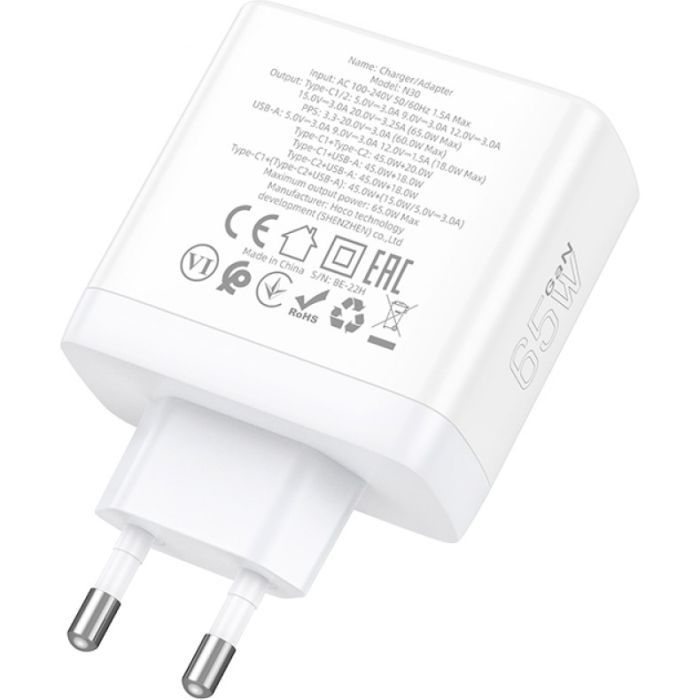Зарядний пристрій HOCO N30 Glory White (6931474784155) зображення 2