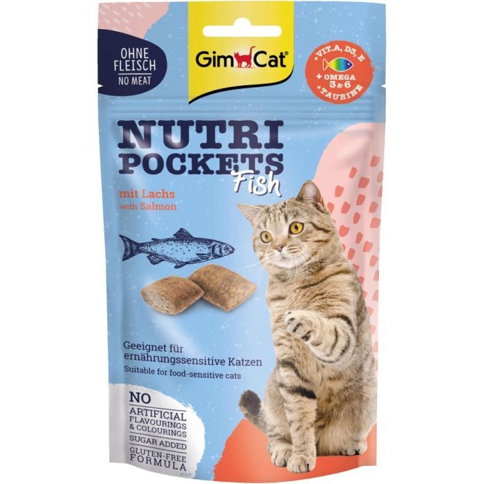 Ласощі для котів GimCat Nutri Pockets Fish Лосось 60 г (4002064419626) зображення 4