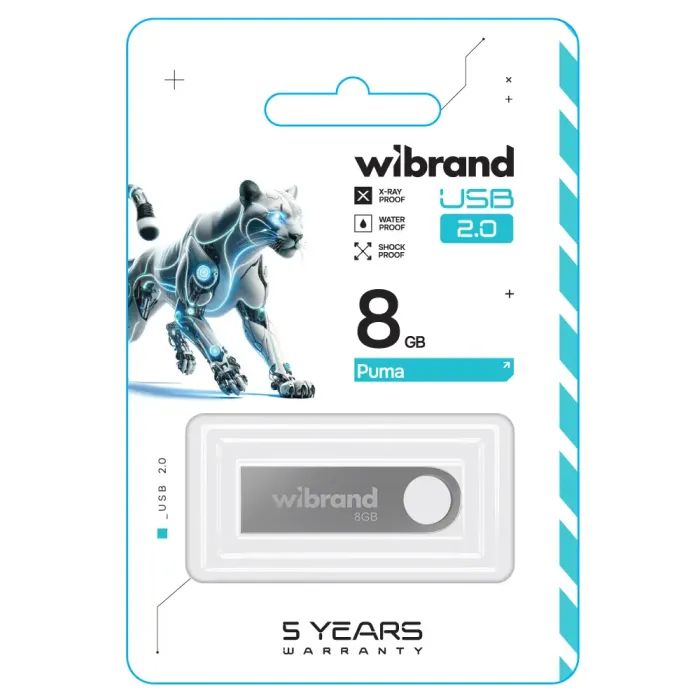 USB флеш накопитель Wibrand 16GB Puma Silver USB 2.0 (WI2.0/PU16U1S) изображение 2