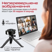 Веб-камера Promate Vision-HD з функцією гучного зв'язку Black (vision-hd.black) зображення 4