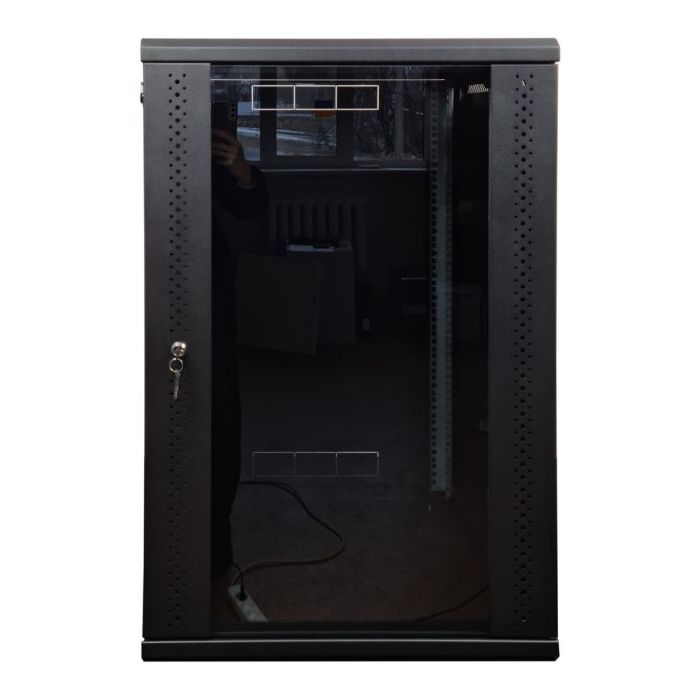 Шкаф настенный Eserver 18U 19" 600х600х907 (Ш*Г*В), сктекло, серая (ES-Е1860B)