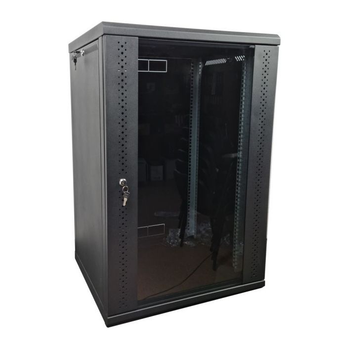Шкаф настенный Eserver 18U 19" 600х600х907 (Ш*Г*В), сктекло, серая (ES-Е1860B) изображение 2