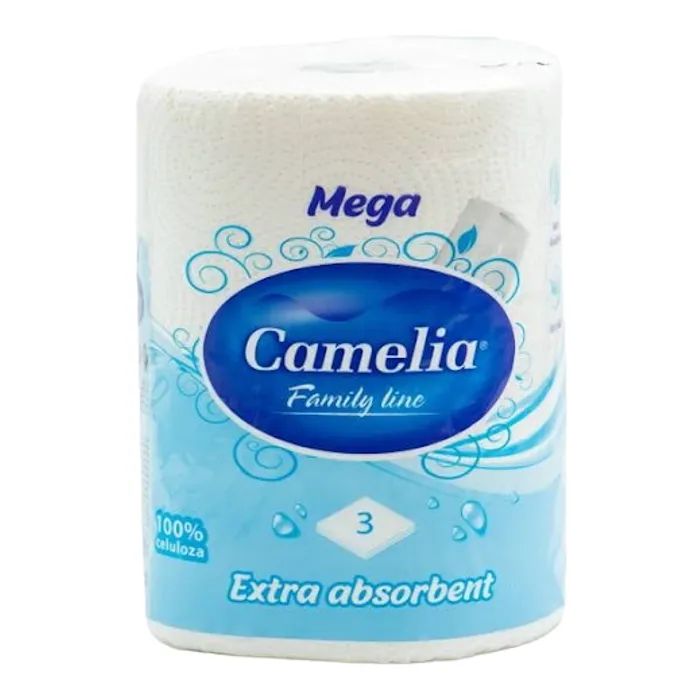 Бумажные полотенца Camelia Mega Белые 3 слоя 1 рулон (8606107569871)