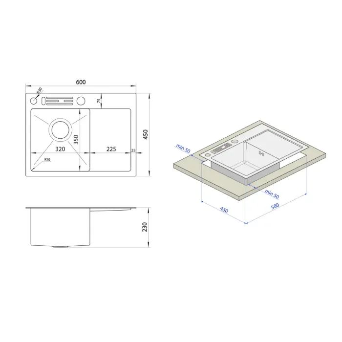 Мойка кухонная Nett NB-6045(R) (0431201) изображение 4