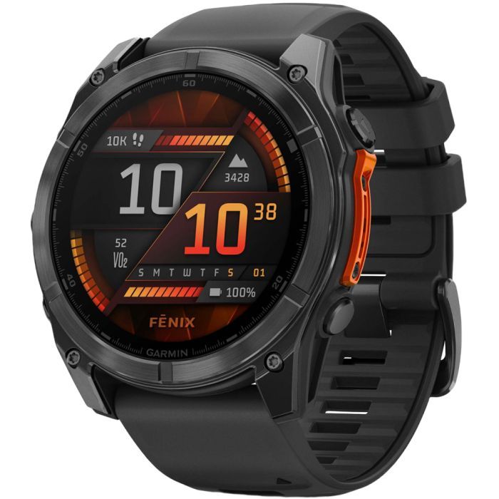Смарт-часы Garmin fenix 8 51mm, AMOLED, Glass/SS, SlateGray Steel/Black,BlkBnd, GPS (010-02905-00)