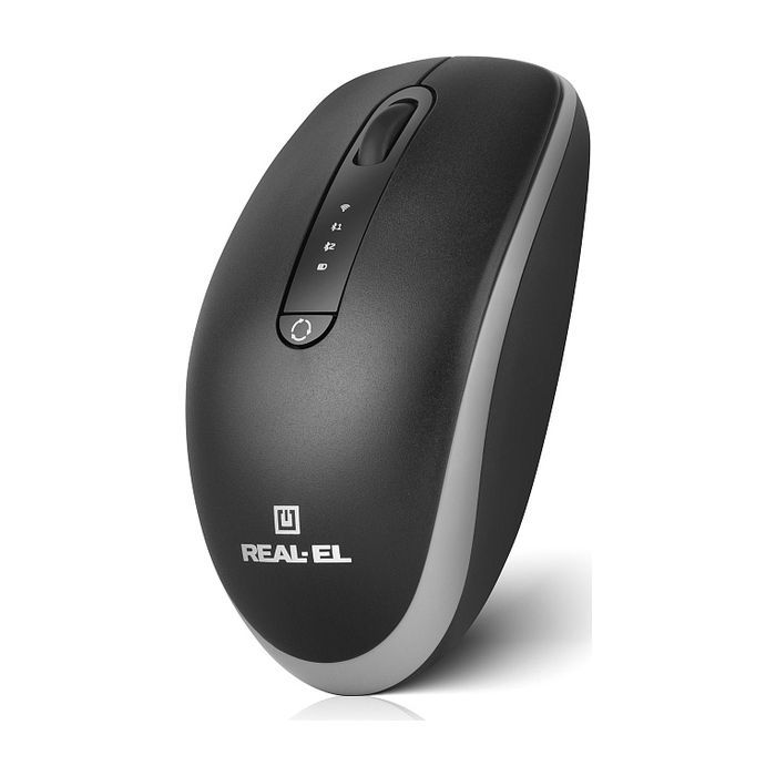 Мишка REAL-EL RM-455W Wireless/Bluetooth Black/Gray (EL123200047) зображення 2