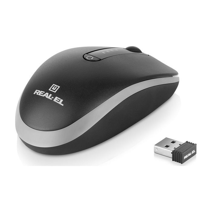 Мишка REAL-EL RM-455W Wireless/Bluetooth Black/Gray (EL123200047) зображення 4