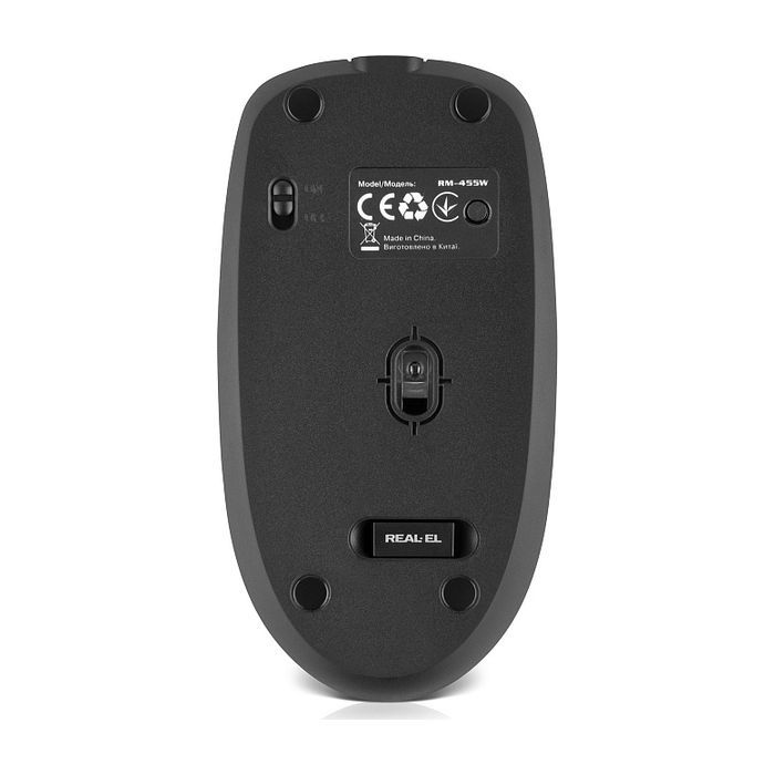 Мишка REAL-EL RM-455W Wireless/Bluetooth Black/Gray (EL123200047) зображення 9