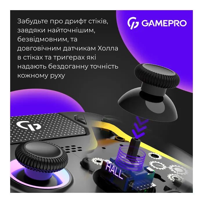 Геймпад GamePro GPS13W BT 5.3/USB/PC/iOS/Android/PS3/PS4 RGB White (GPS13W) изображение 3