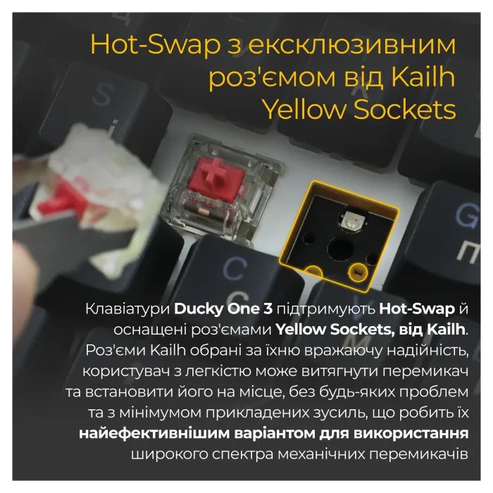 Клавиатура Ducky One 3 TKL Cherry MX Speed Silver RGB UA USB Black (DKON2187ST-PUAPXCLAWSC1) изображение 12