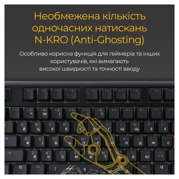 Клавиатура Ducky One 3 TKL Cherry MX Speed Silver RGB UA USB Black (DKON2187ST-PUAPXCLAWSC1) изображение 9
