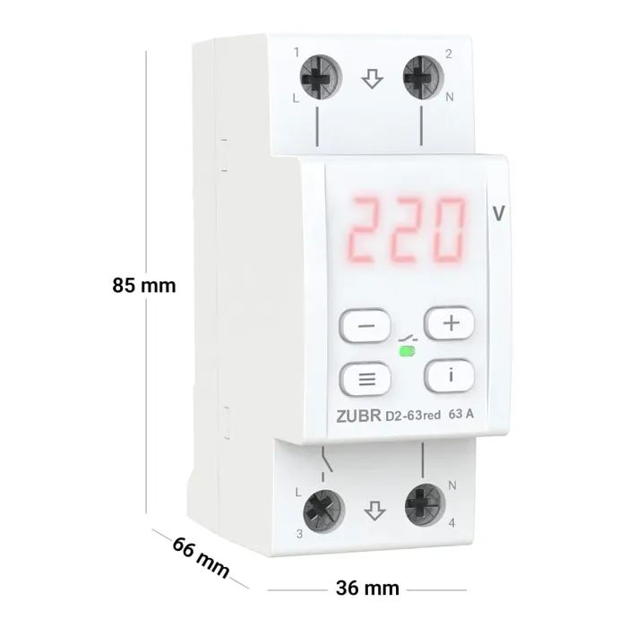 Реле напряжения ZUBR D2-63 red (4820120221736) изображение 8