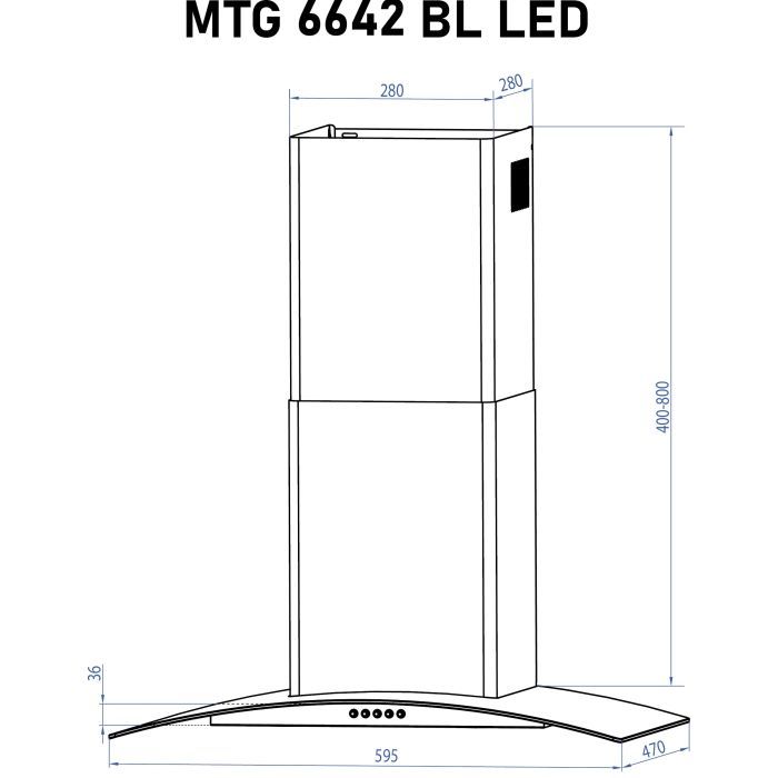 Витяжка кухонна Minola MTG 6642 I LED зображення 12