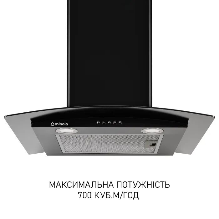 Витяжка кухонна Minola MTG 6642 I LED зображення 2