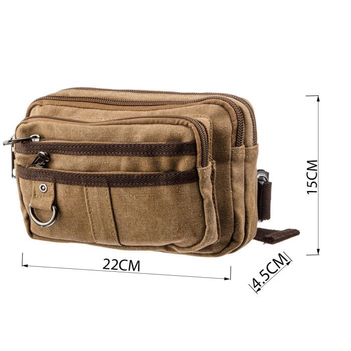 Сумка Vintage Бананка текстильная на пояс Синяя (20158) изображение 3