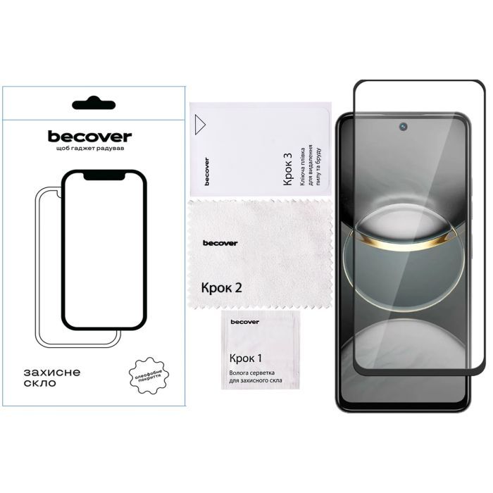 Стекло защитное BeCover Tecno Spark 30 Pro (KL7) Black (713080) изображение 4