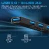 Концентратор Promate USB Hub 4 ports litehub-4.black (litehub-4.black) зображення 6